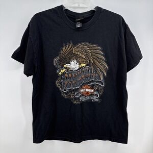 Las Vegas Harley Davidson Motorcycles T-shirt Tee Bald Eagle Nevada Men's XL